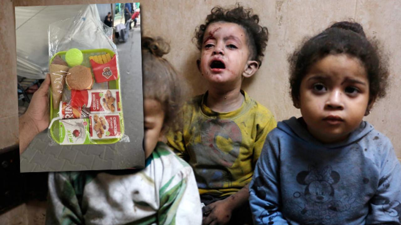 BM’den “yardım” adı adı altında iğrençlik: Gazzeli çocuklara oyuncak yemek gönderdiler