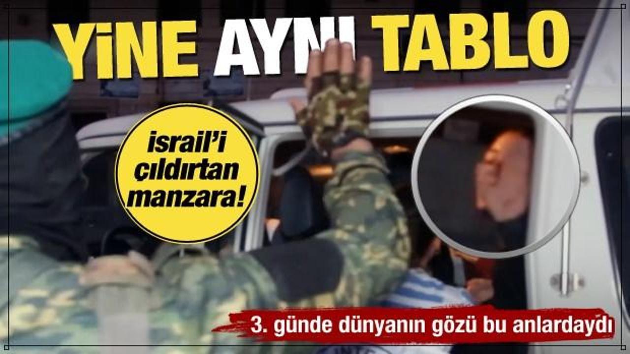 Esir takasında 3’üncü günde yine benzer tablo! İsrailliler Kassam askerlerine el salladı