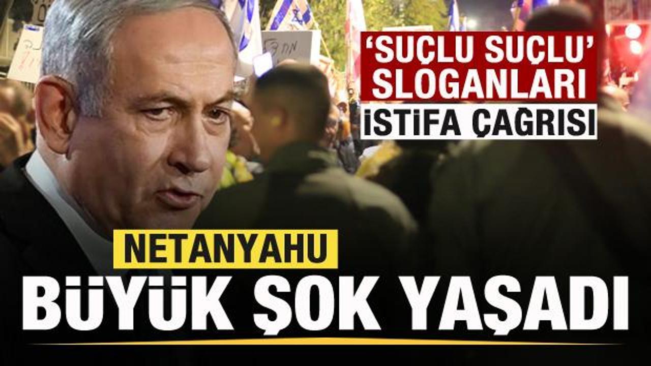 Netanyahu’yu şoke eden protesto! İstifa çağrısı! ‘Suçlu, suçlu’ sloganları